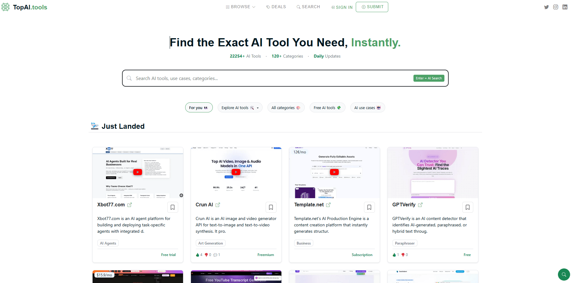 TopAI Tools website preview